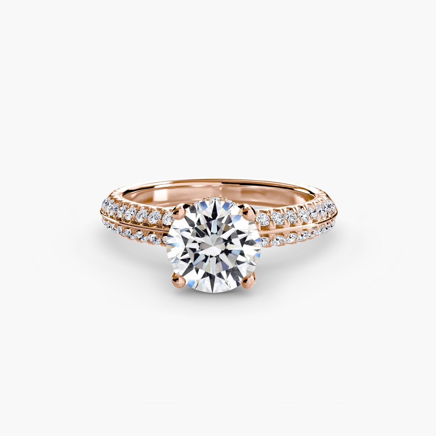 Gemstone Round Brilliant Setting in Gold – back view