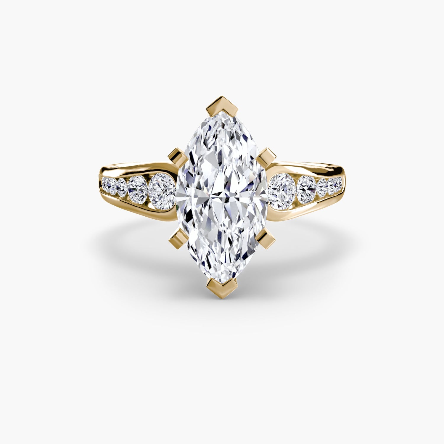 Precious Stone Round Brilliant Setting in Gold – alternate view