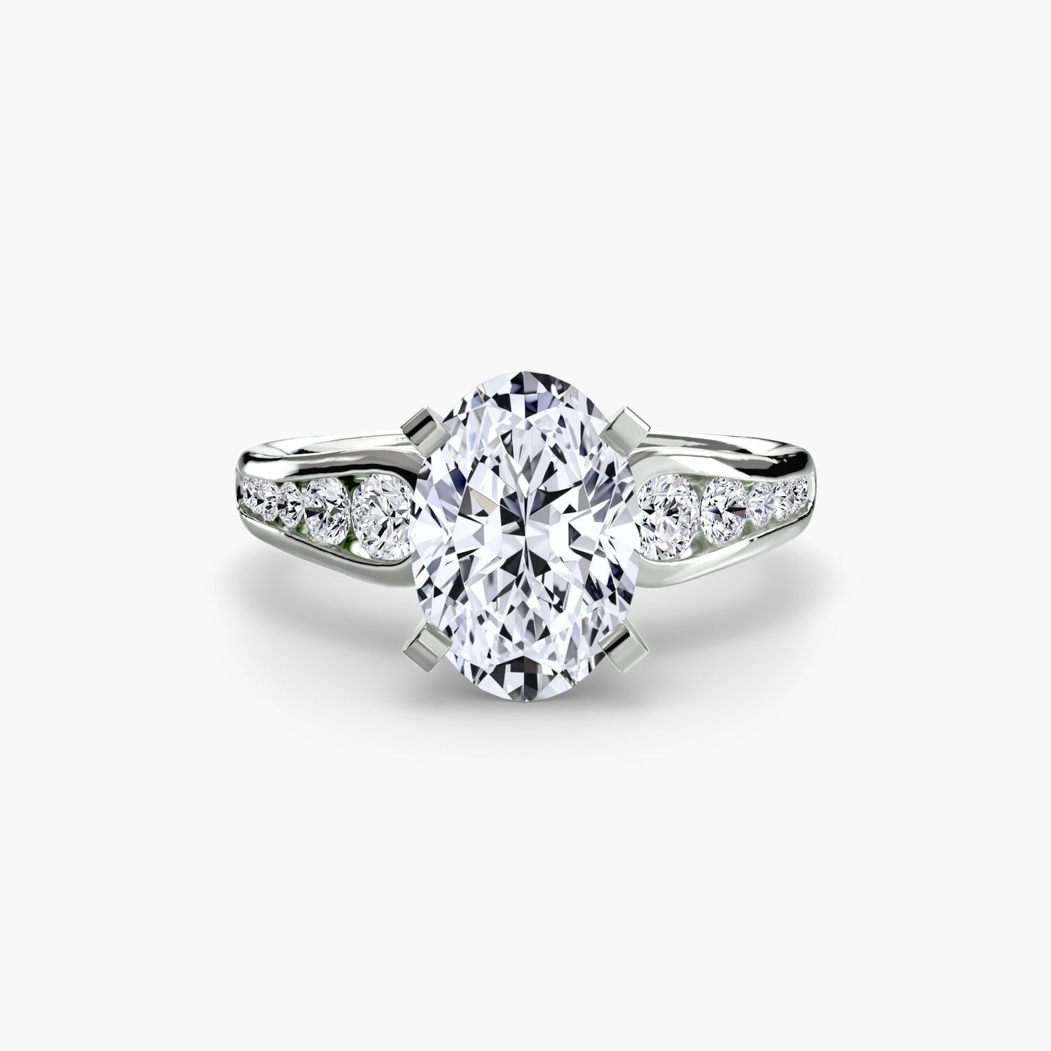 Round Brilliant Precious Stone ring in Gold – profile view