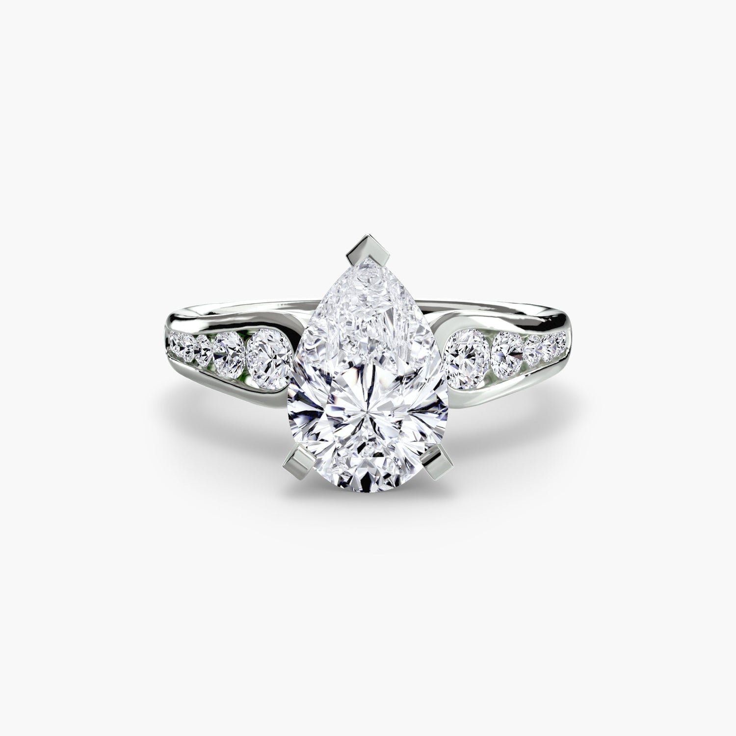 Precious Stone Round Brilliant Setting in Gold – top view