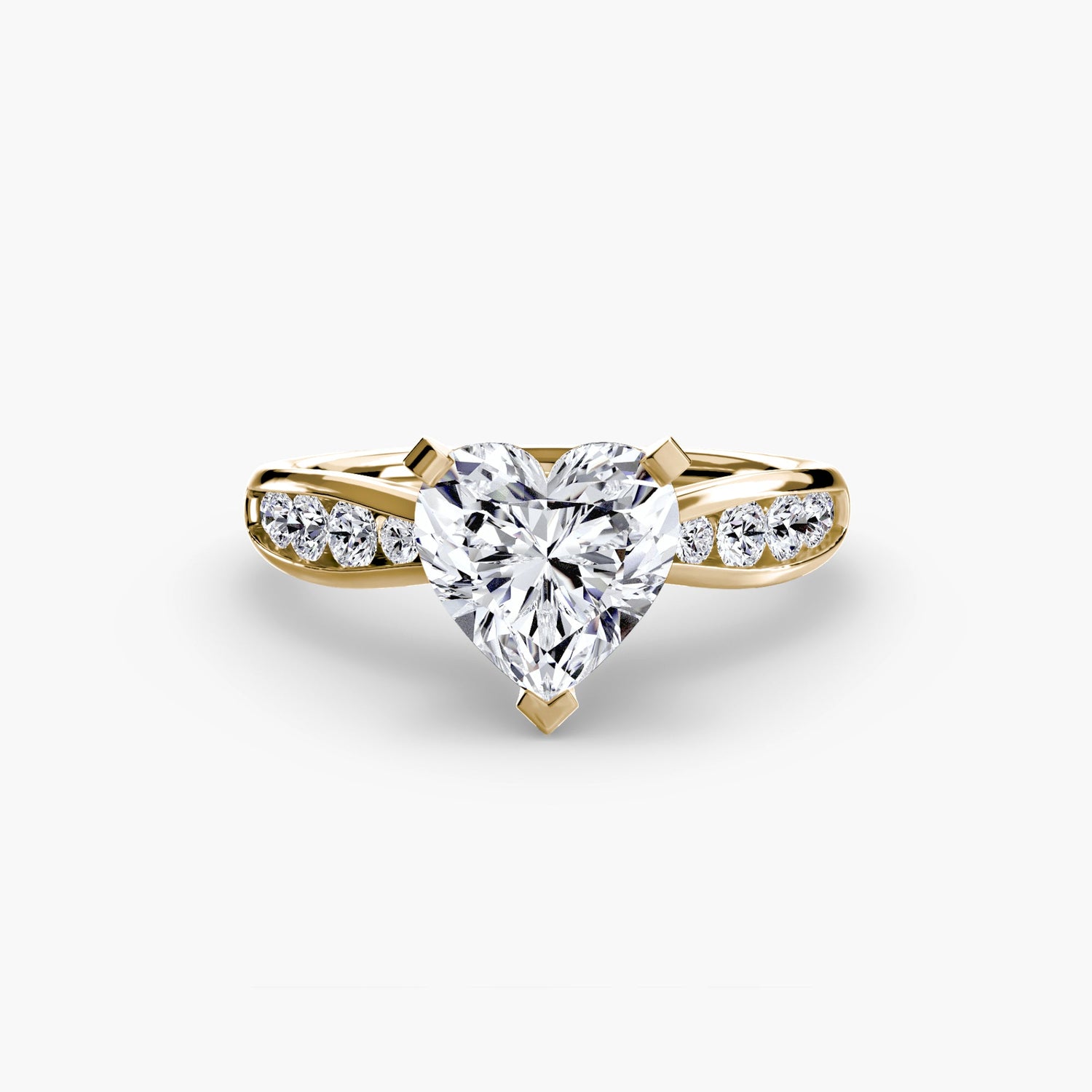 Round Cut Gemstone ring in Gold – detail view