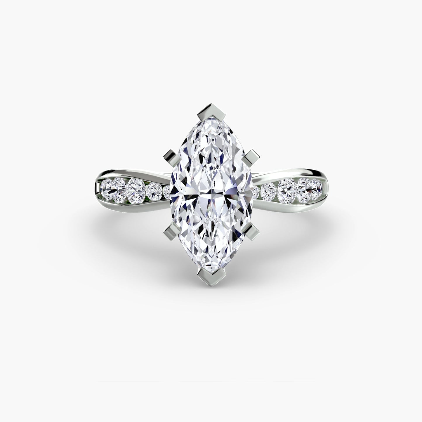 Gemstone Round Cut Setting in Gold – main view