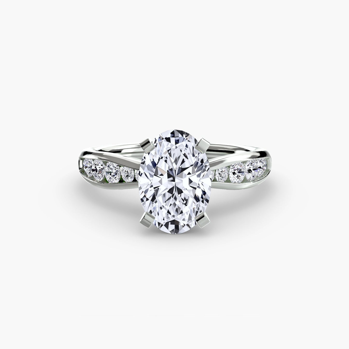 Round Cut Gemstone ring in Gold – profile view