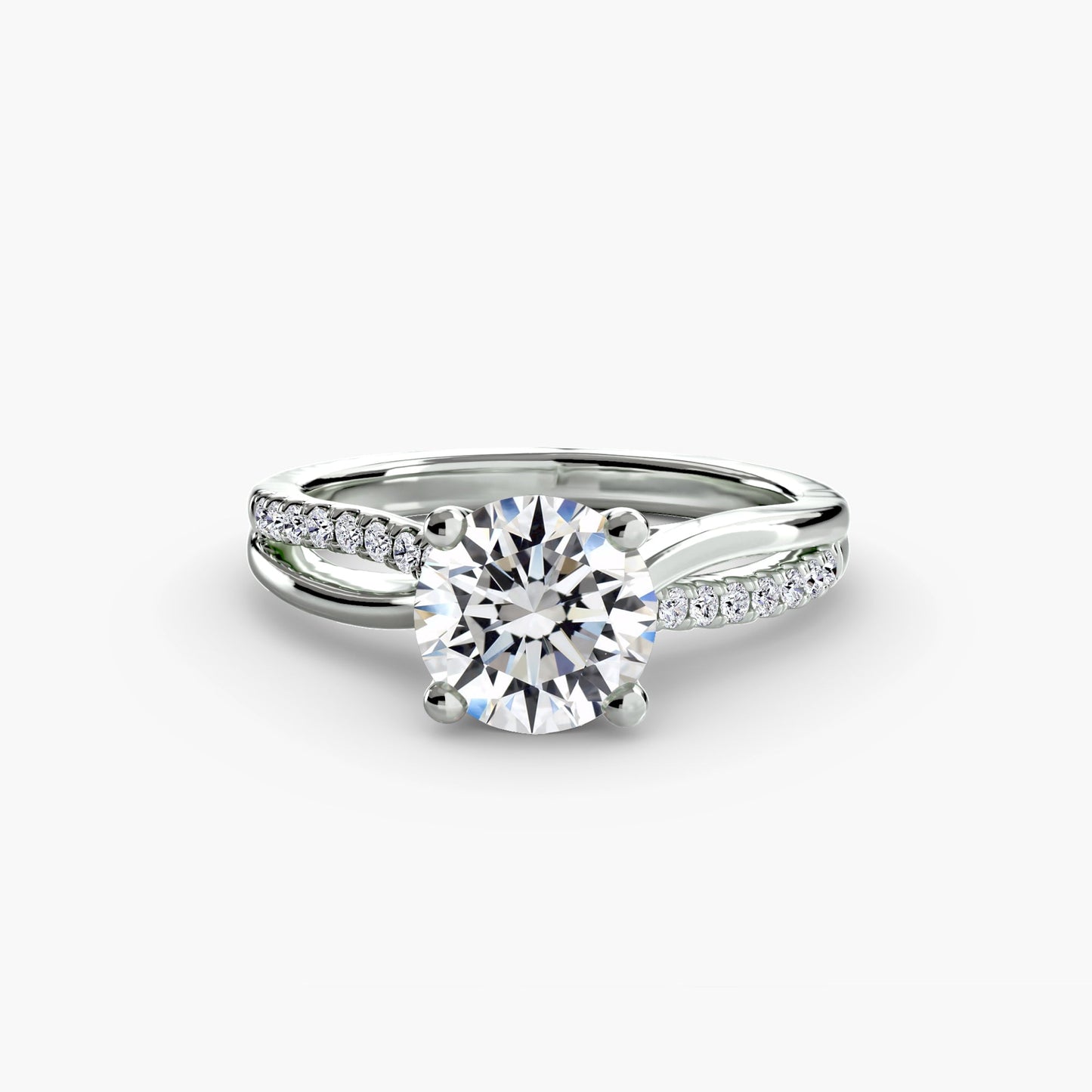 Round Cut Gemstone ring in Gold – main view