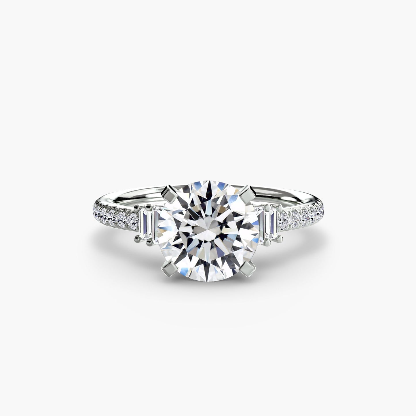 Gemstone Round Cut Setting in Gold – main view