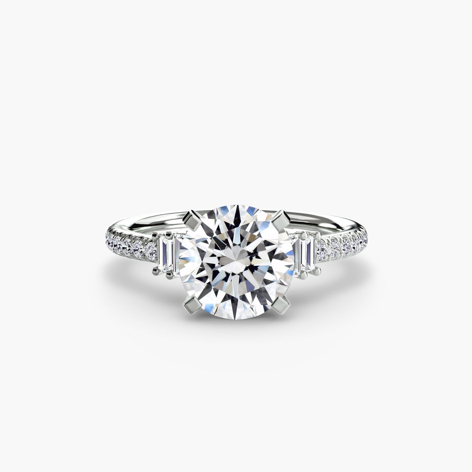 Gemstone Round Cut Setting in Gold – main view