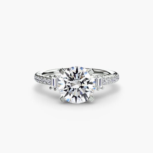Gemstone Round Cut Setting in Gold – main view