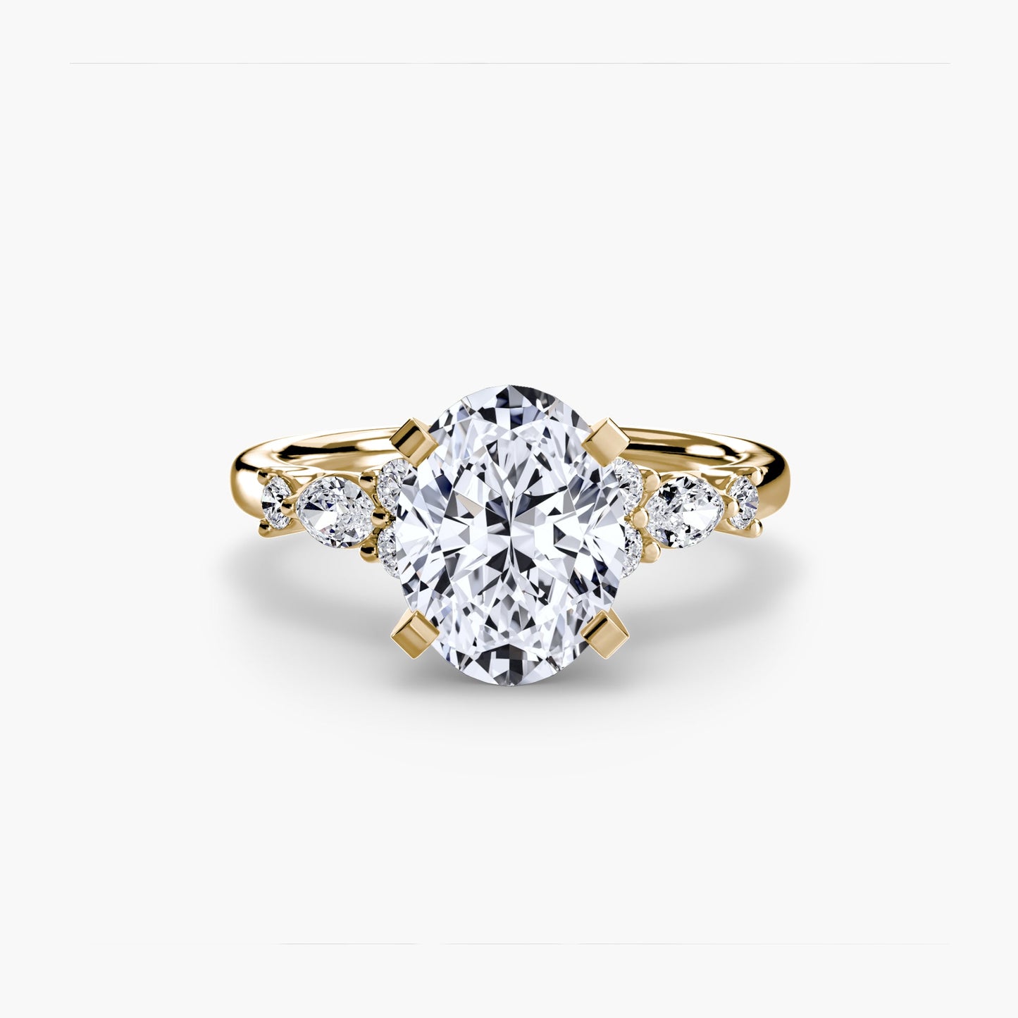 Real Precious Stone Setting ct Gold – profile view