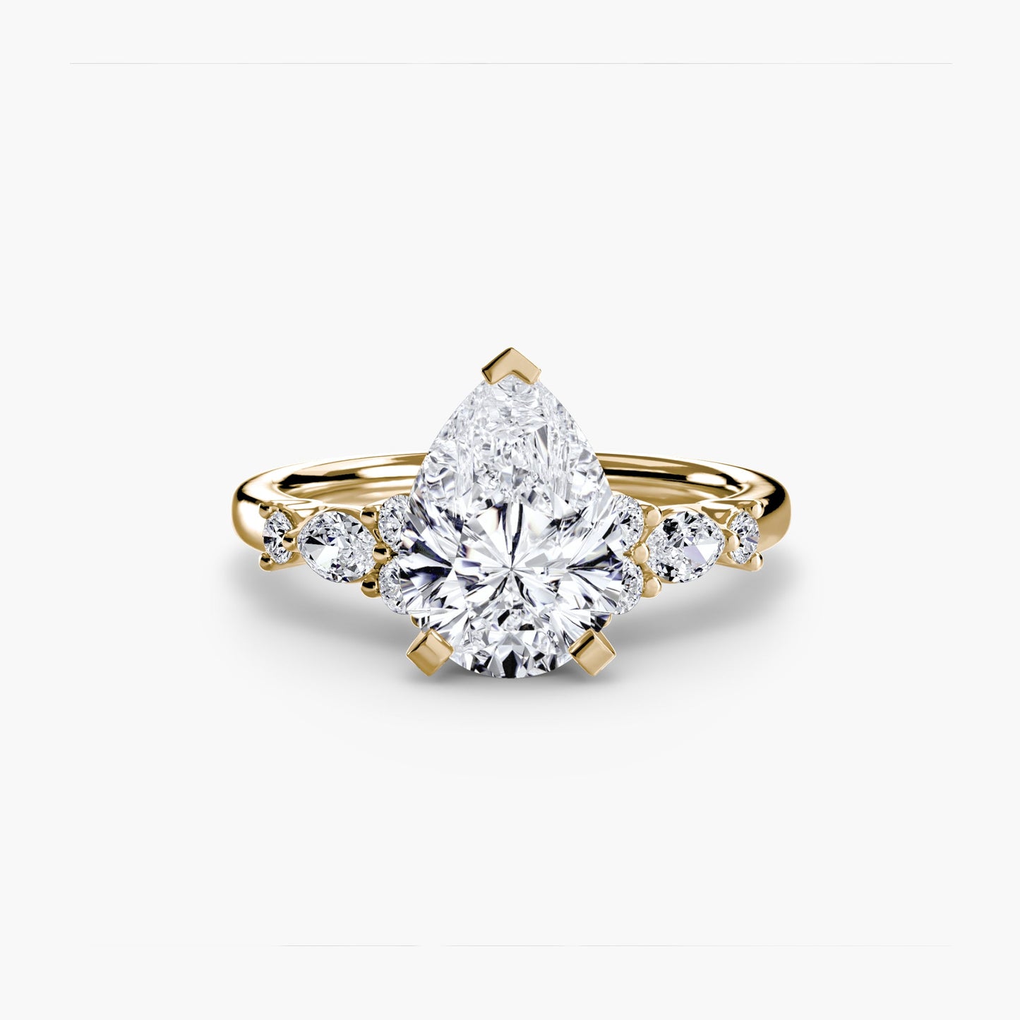 Precious Stone Round Brilliant Setting in Gold – top view