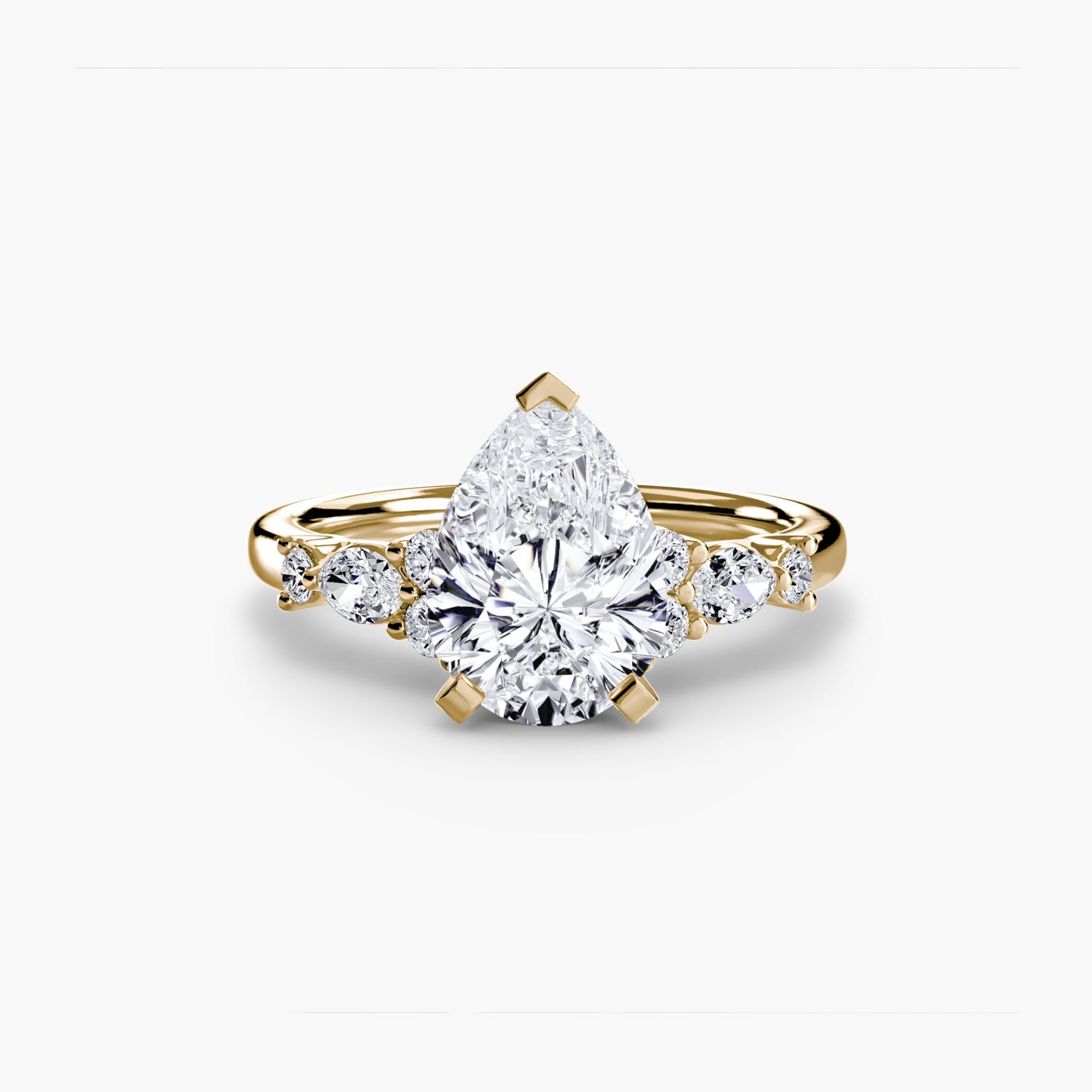 Precious Stone Round Brilliant Setting in Gold – top view