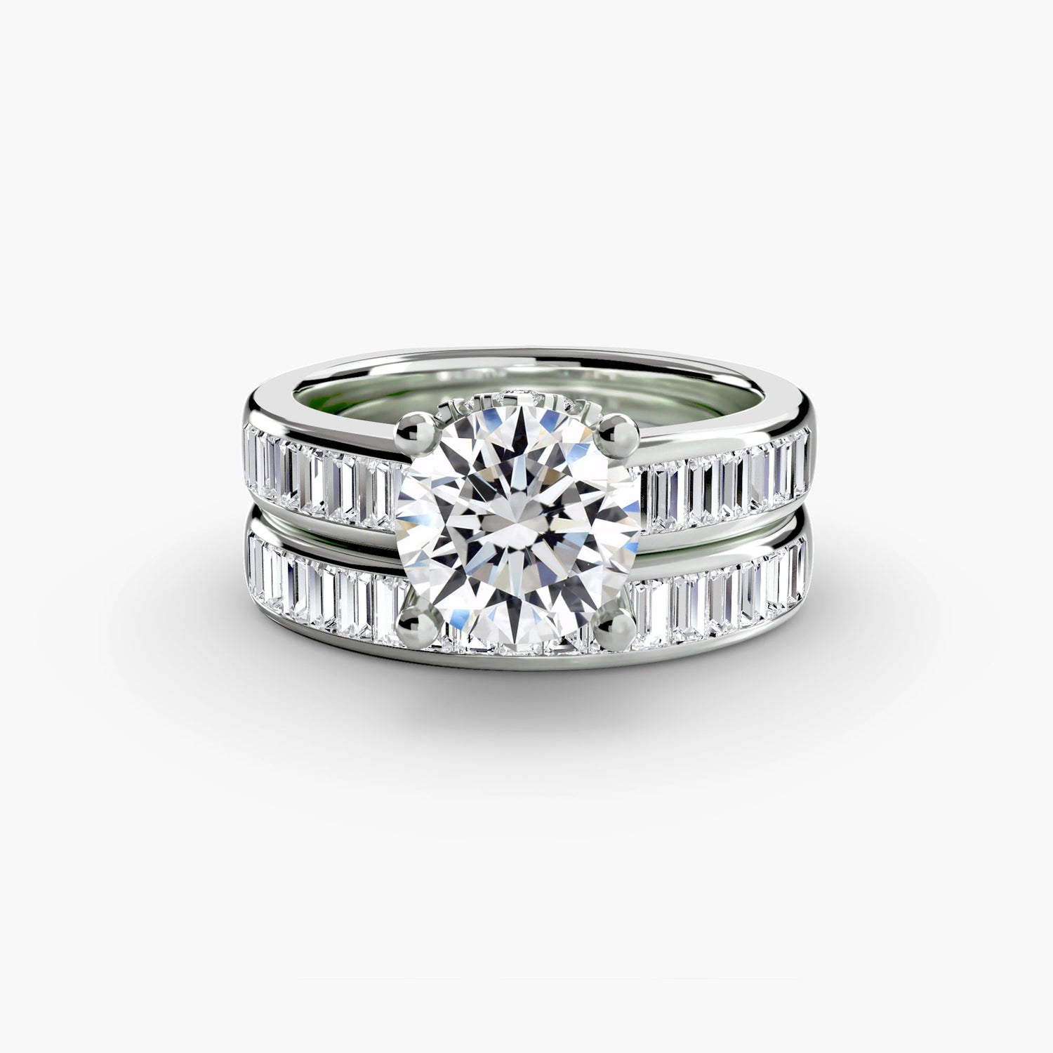 Round Brilliant Fine Diamond ring in Gold – profile view