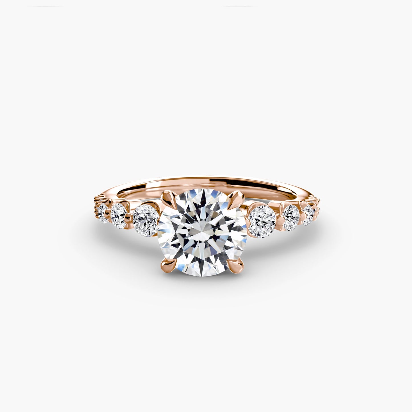 Diamond Round Cut Setting in Gold – back view