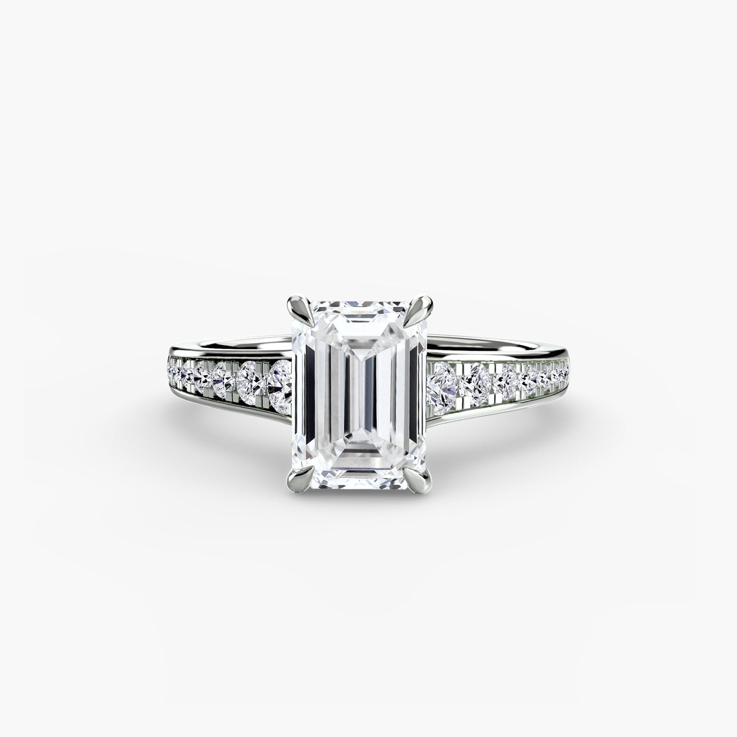 Precious Stone Round Cut Setting in Gold – back view