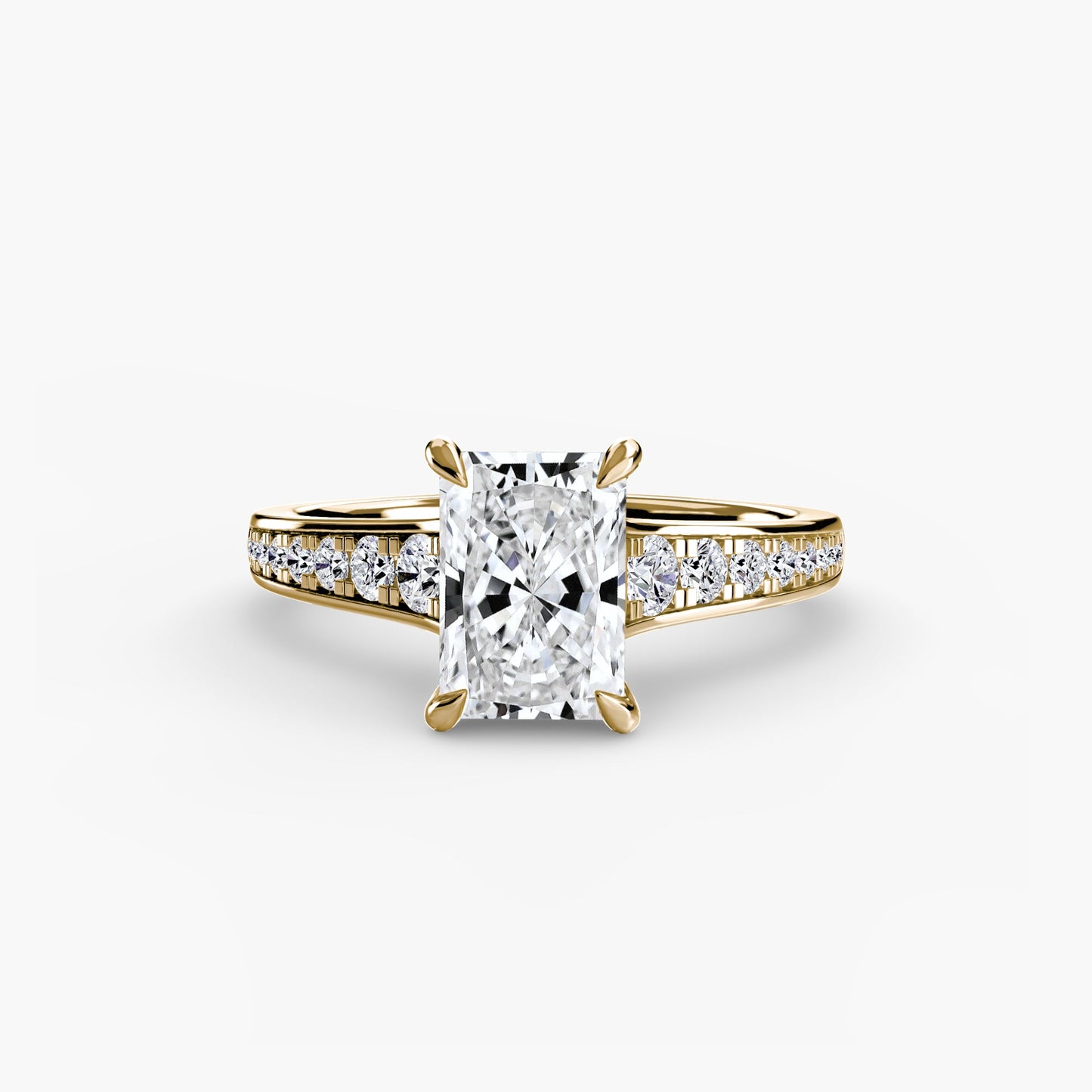 Round Cut Precious Stone ring in Gold – alternate view