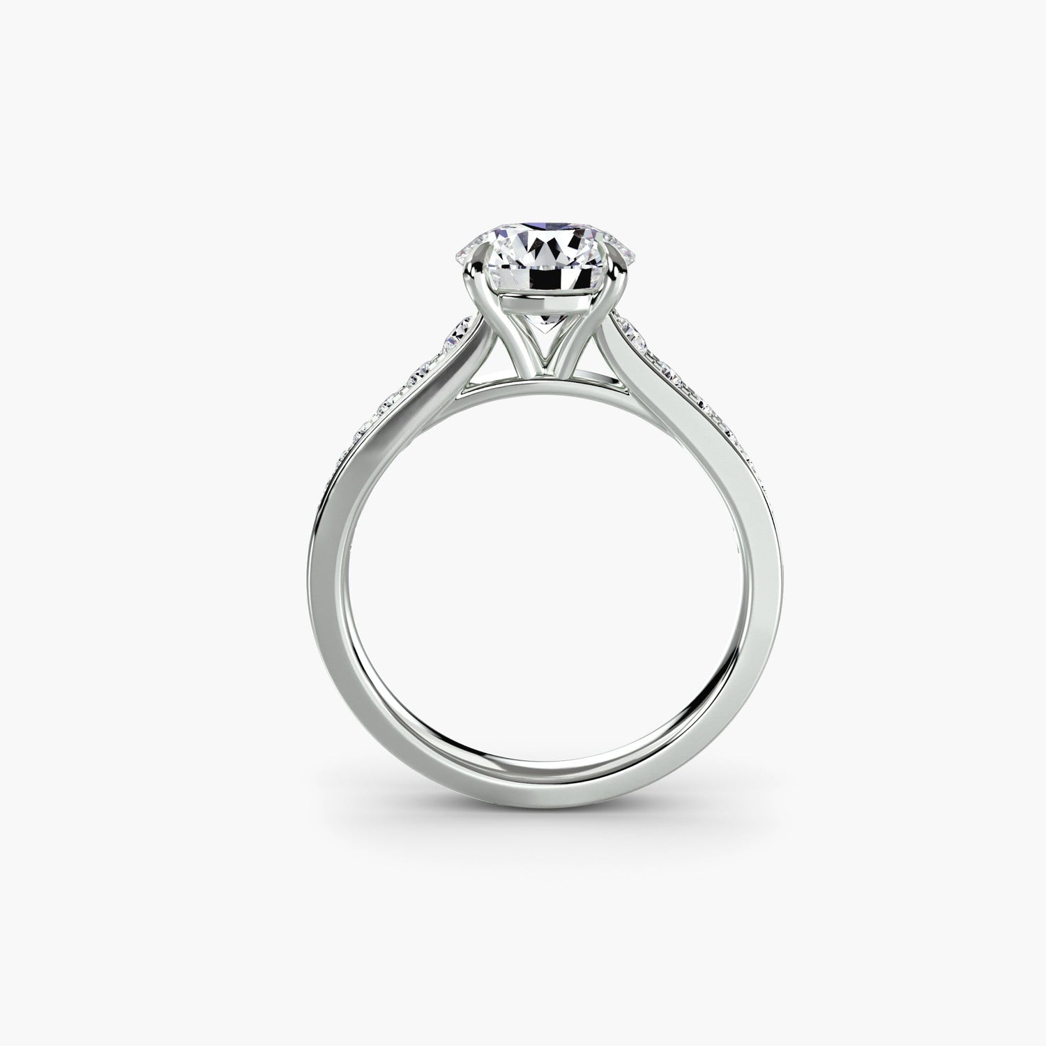 Round Cut Precious Stone ring in Gold – front view