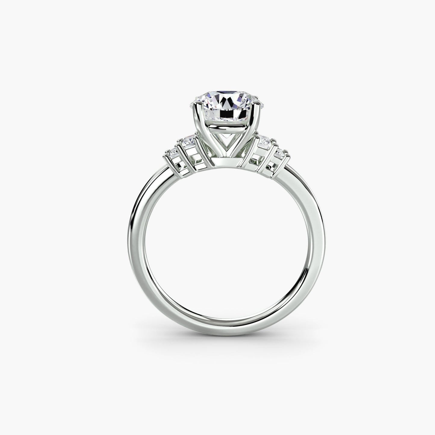 Diamond Round Brilliant Setting in Gold – front view