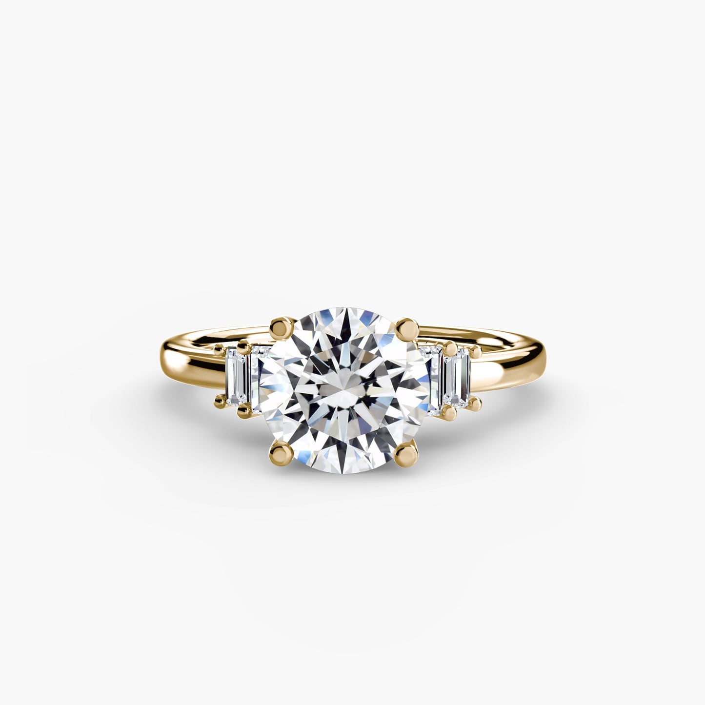Round Brilliant Diamond ring in Gold – front view