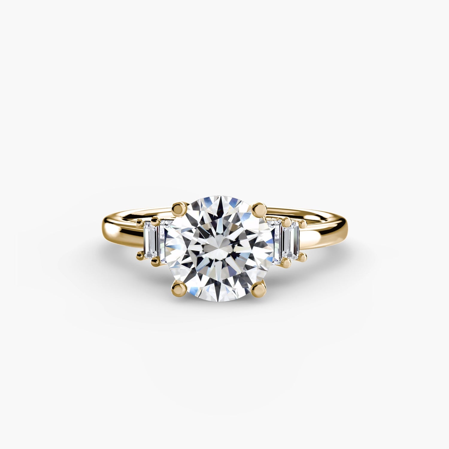 Round Brilliant Diamond ring in Gold – front view