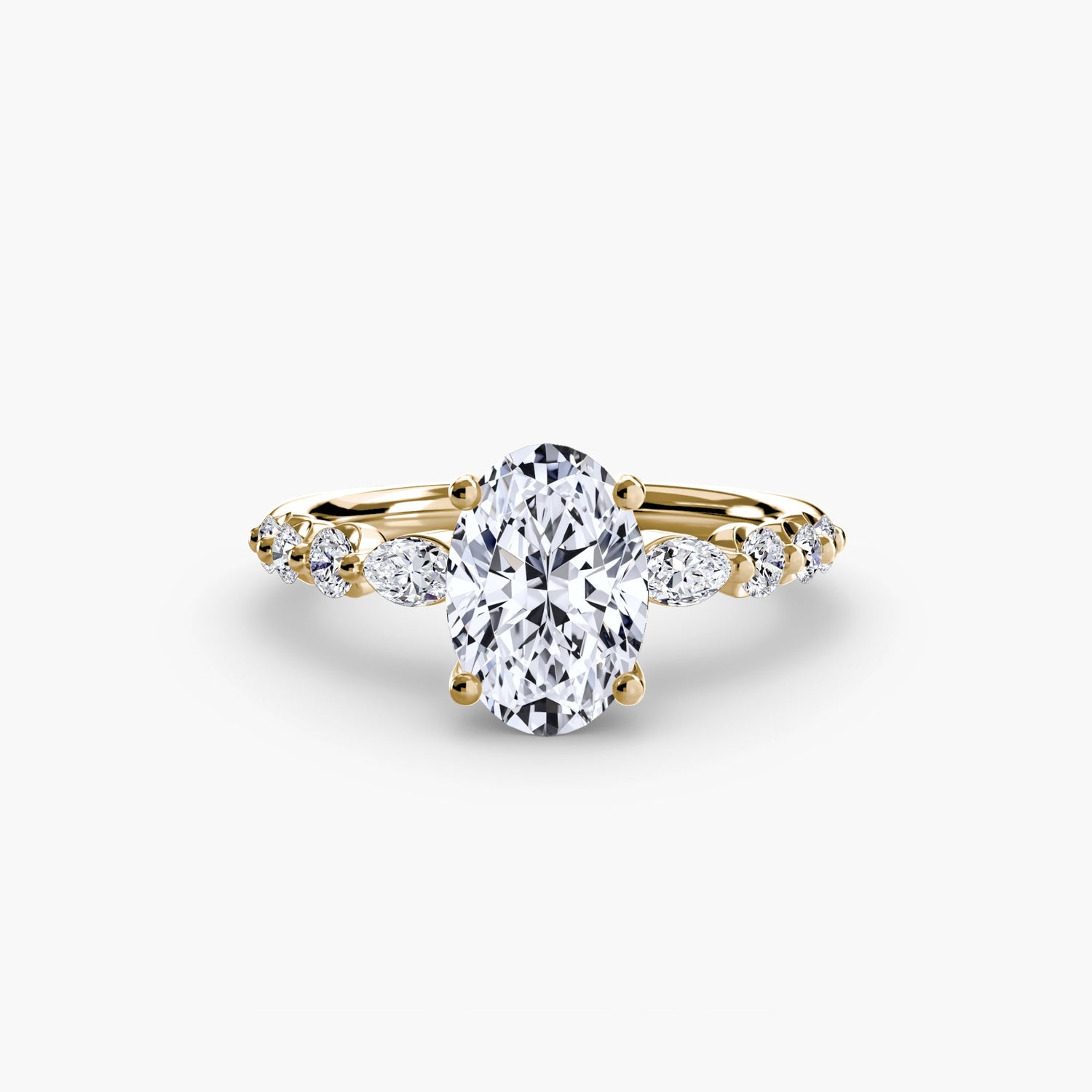 Brilliant Diamond Round Brilliant Setting in Gold – profile view