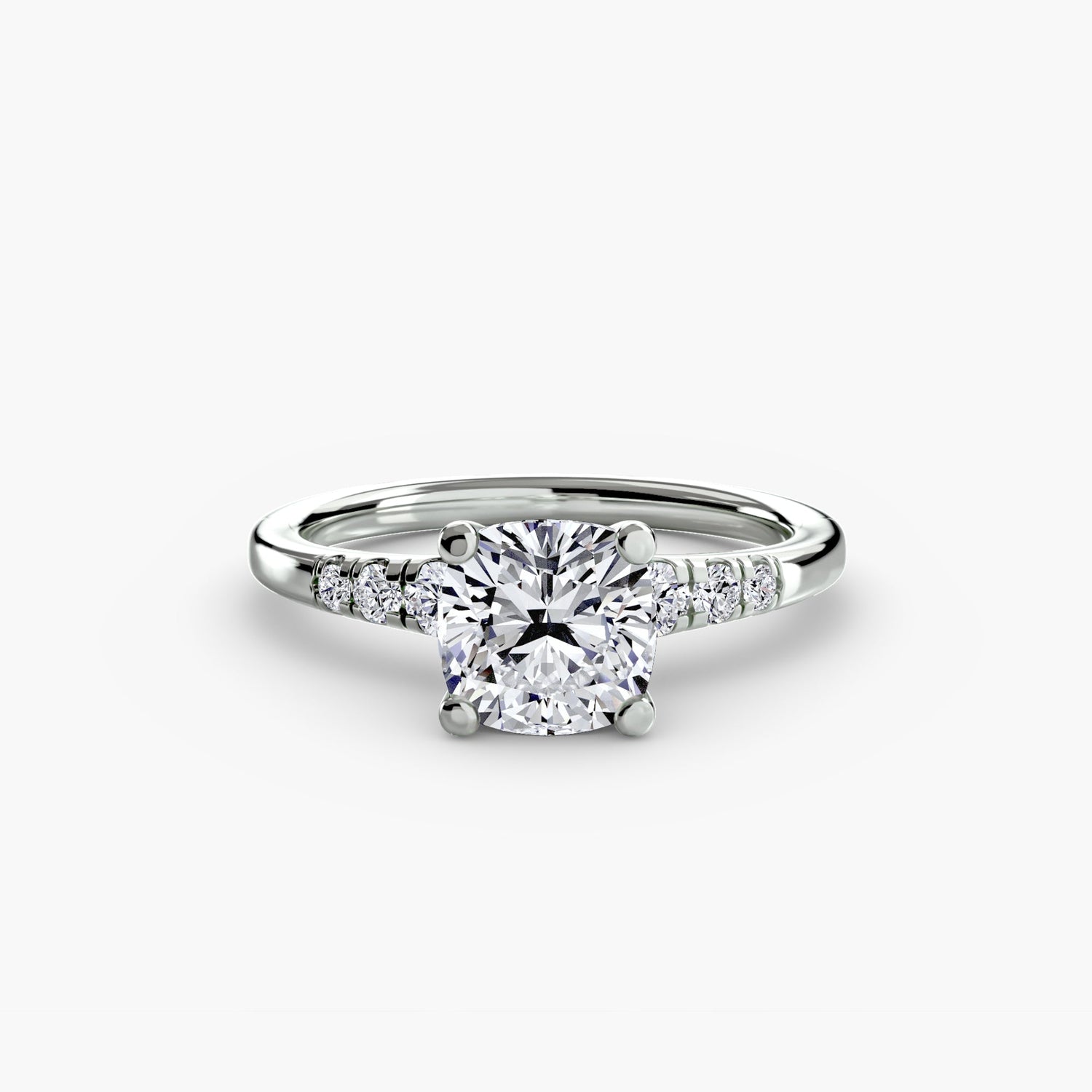Round Cut Precious Stone ring in Gold – angle view
