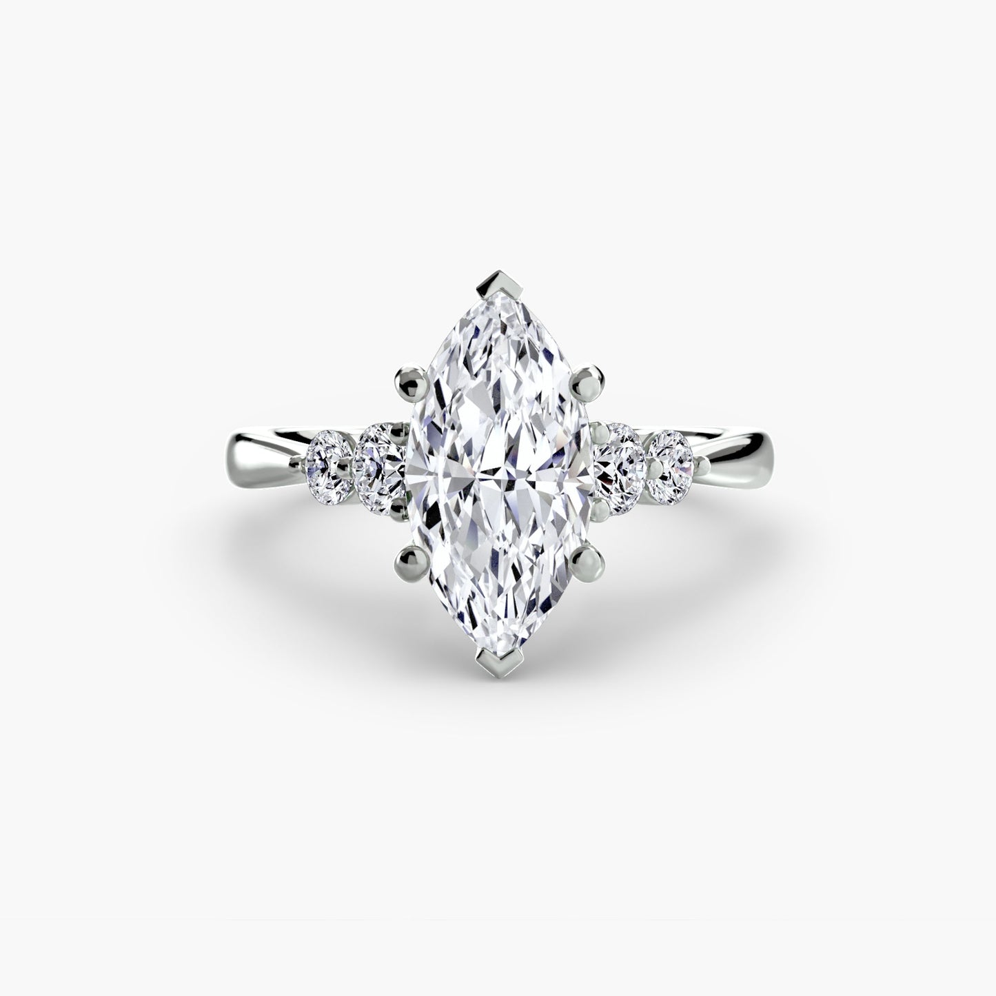 Round Brilliant Gemstone ring in Gold – main view