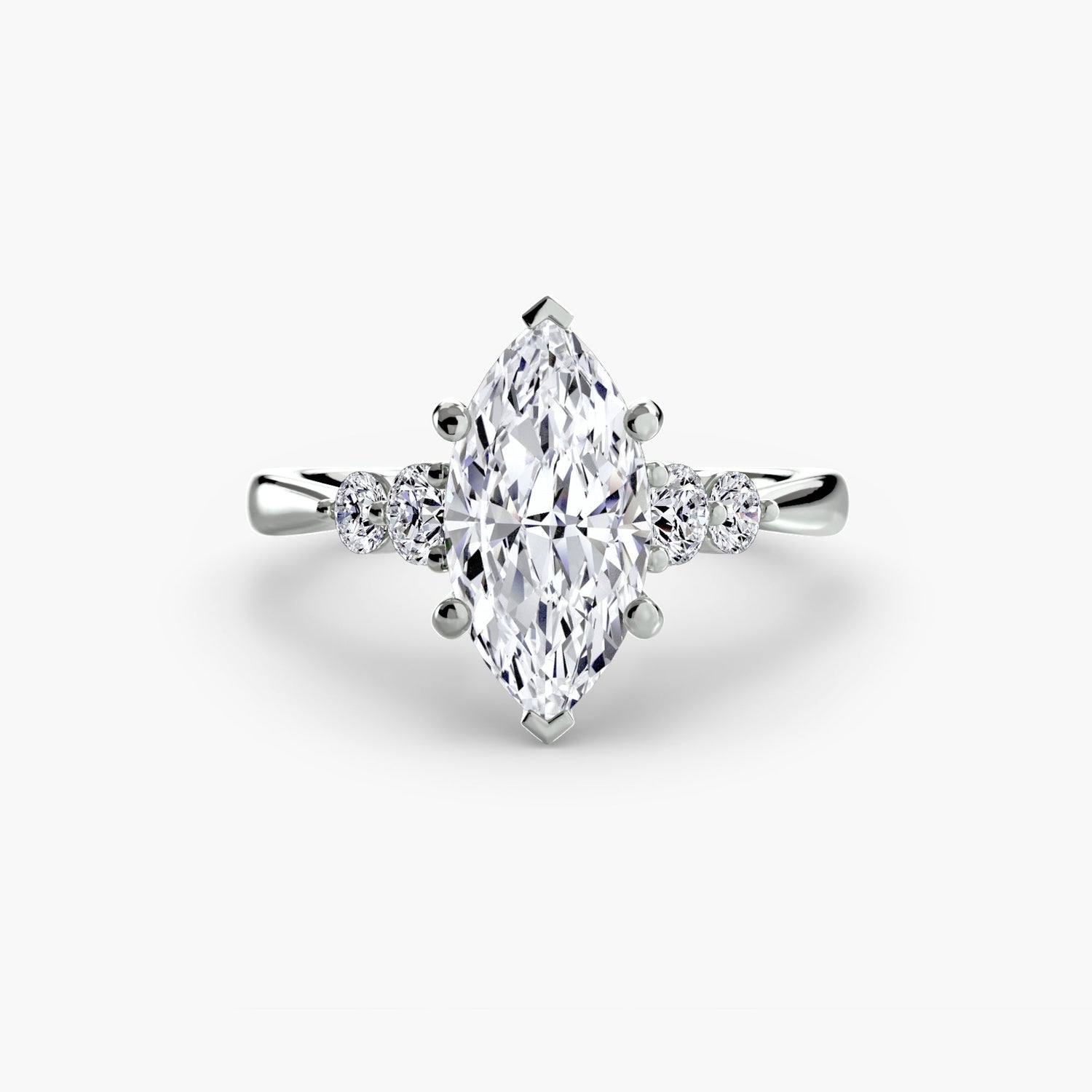 Round Brilliant Gemstone ring in Gold – main view