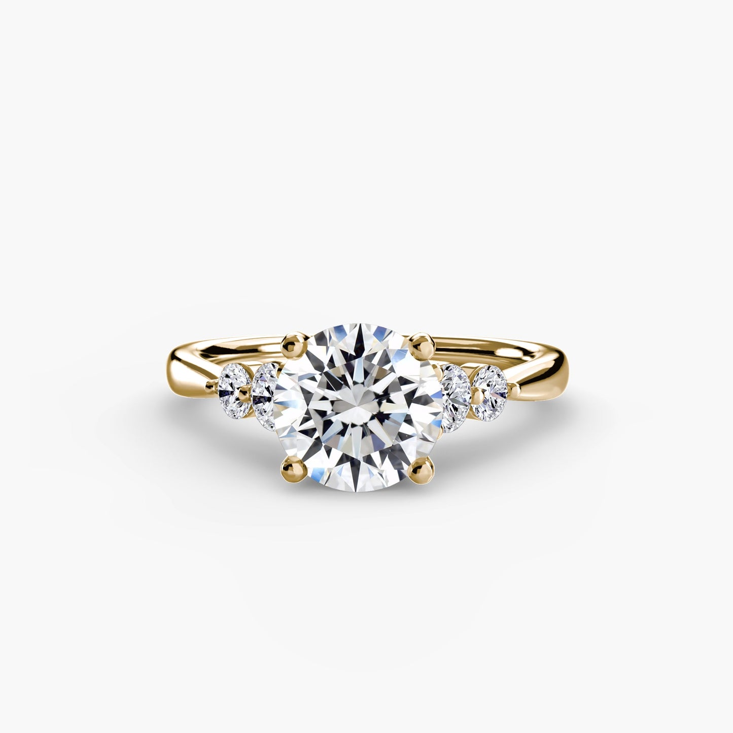 Gemstone Round Brilliant Setting in Gold – front view
