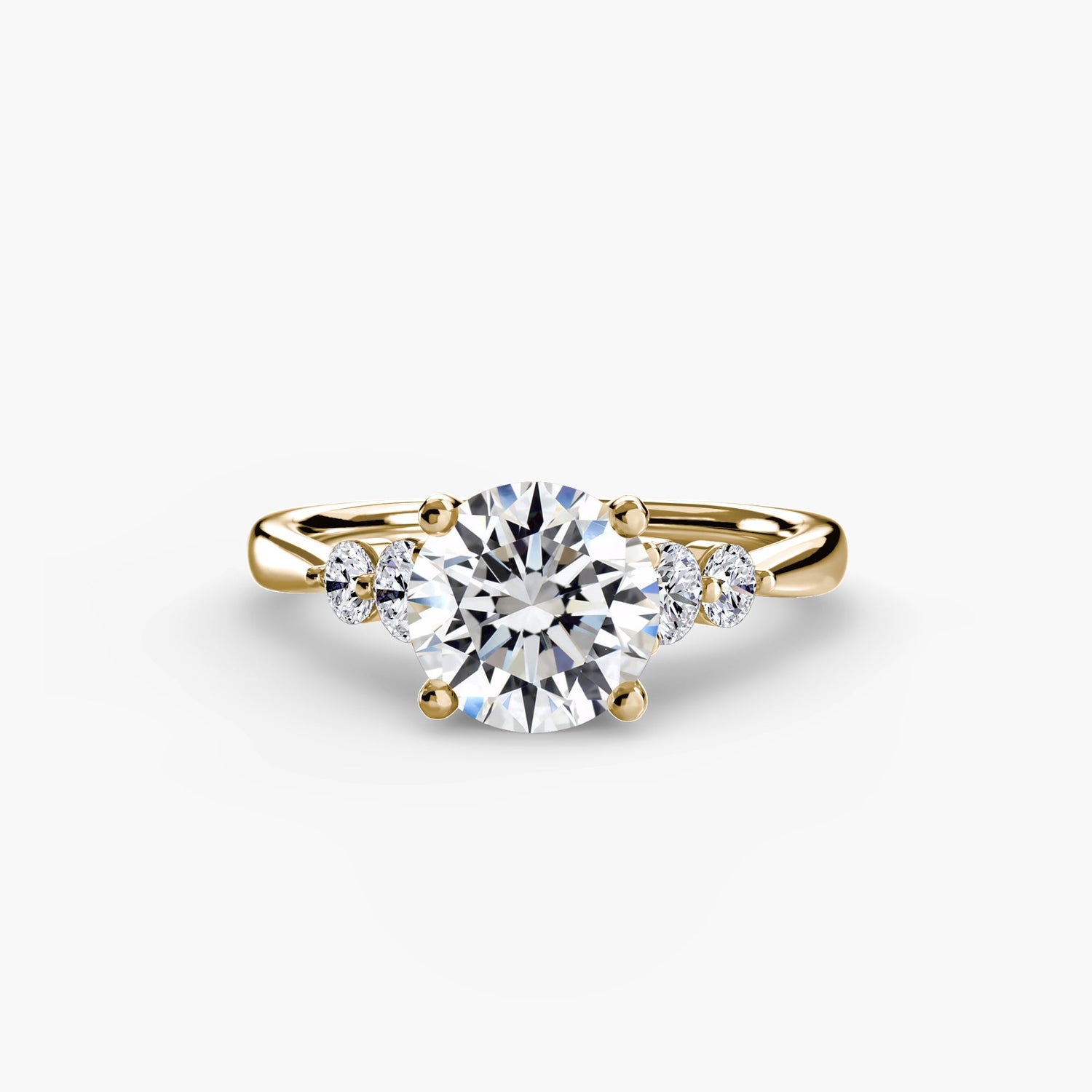 Gemstone Round Brilliant Setting in Gold – front view
