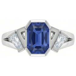 Natural Sapphire Ring 2.50ct - White Gold 14K