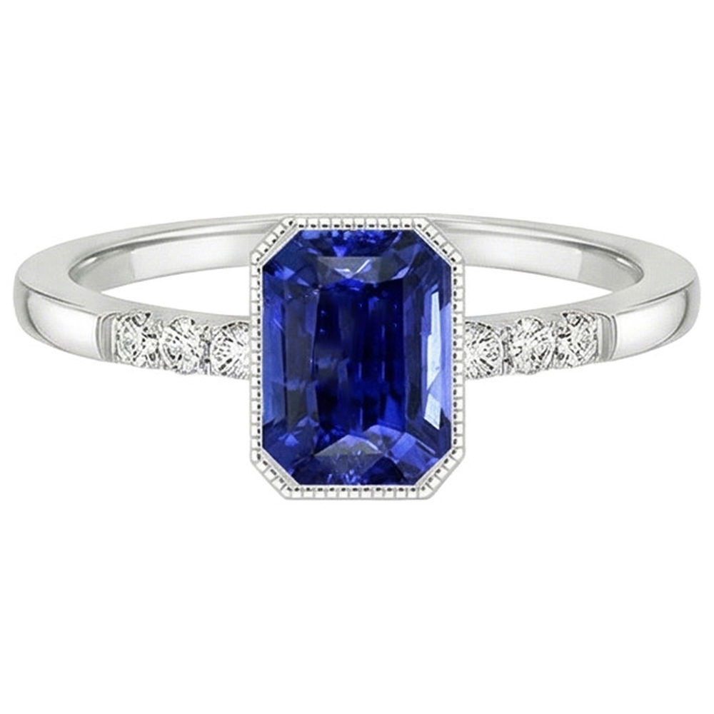 natural round sapphire 3.50ct watch top view