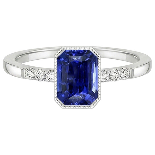 natural round sapphire 3.50ct watch top view