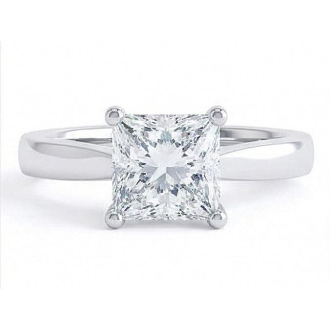 Radiant Cut Solitaire 1.10 Carat Natural Earth Mined Diamond ( Not Lab Grown ) Wedding Ring White Gold 14K