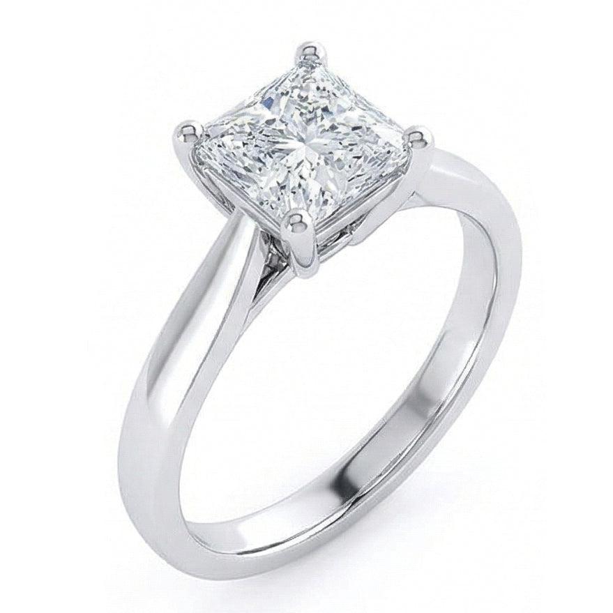 Radiant Cut Solitaire 1.10 Carat Natural Earth Mined Diamond ( Not Lab Grown ) Wedding Ring White Gold 14K