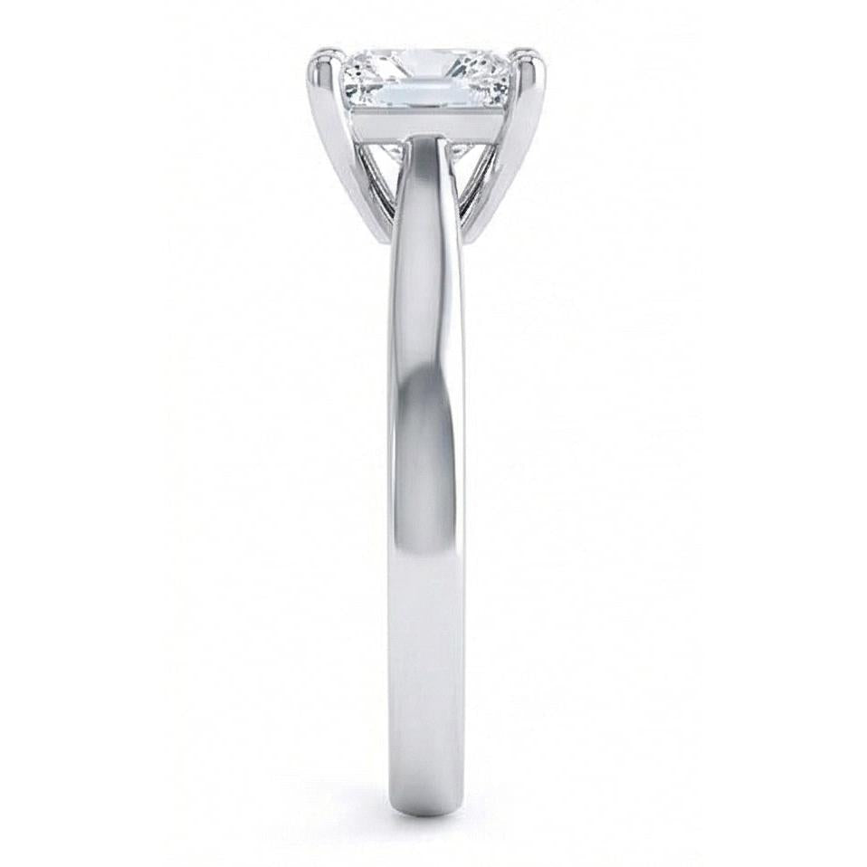 Radiant Cut Solitaire 1.10 Carat Natural Earth Mined Diamond ( Not Lab Grown ) Wedding Ring White Gold 14K