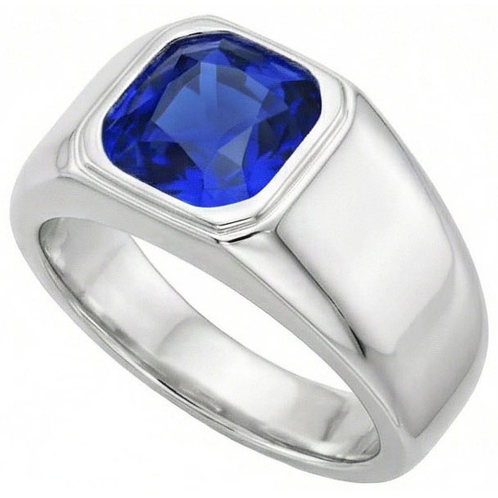 natural radiant sapphire 1ct ring front view