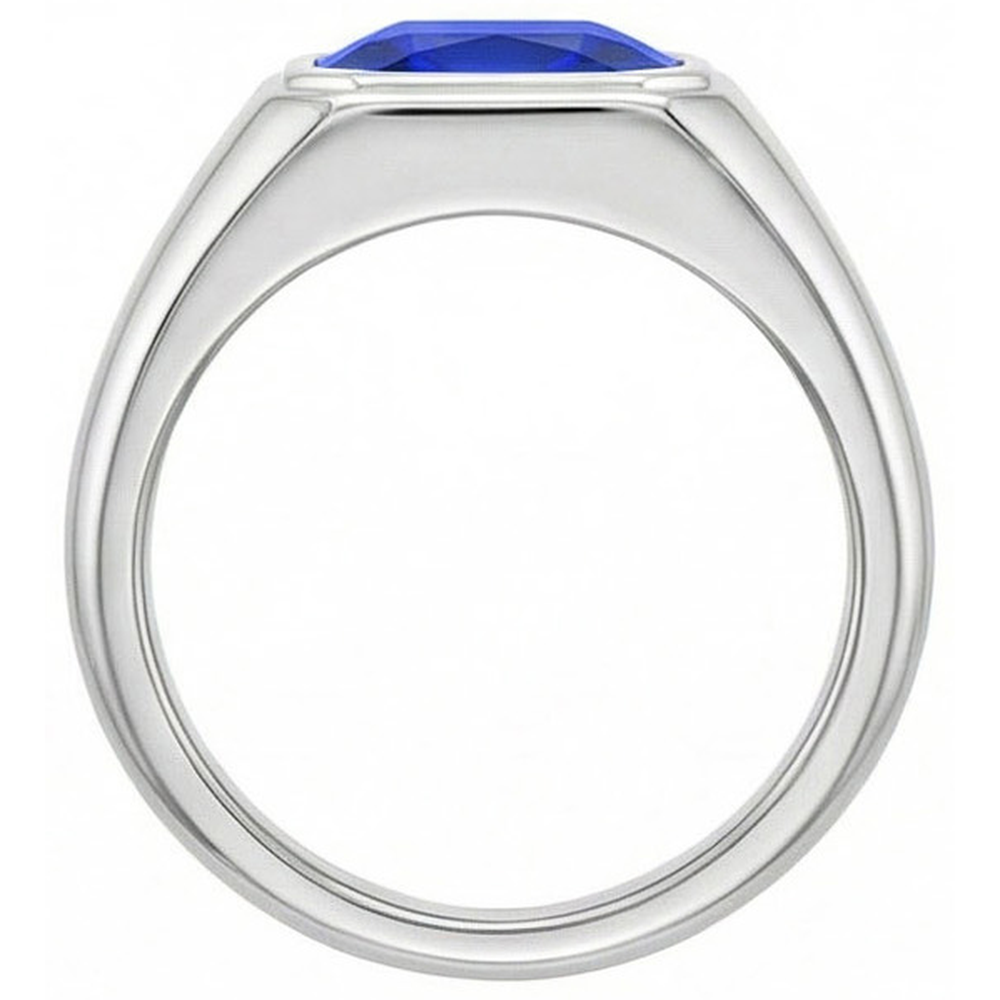 natural radiant sapphire 1ct ring profile view
