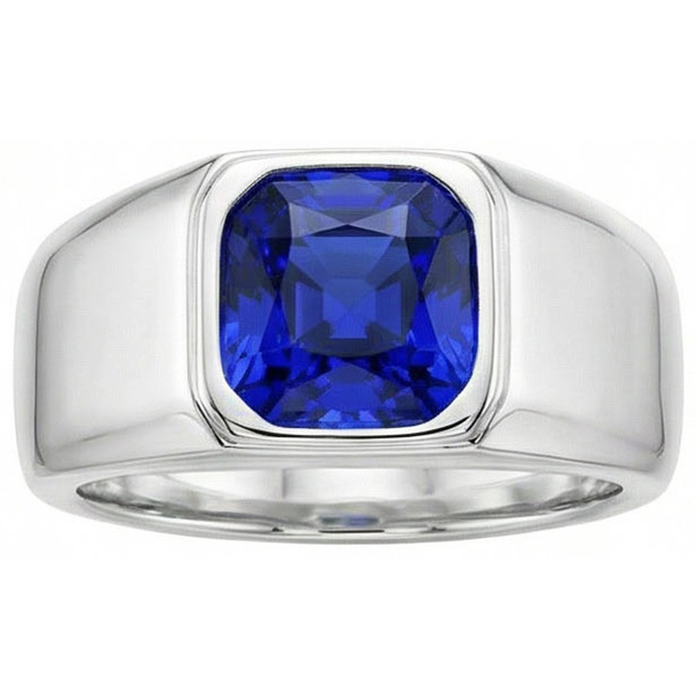 natural radiant sapphire 1ct ring side angle