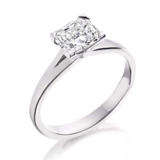Radiant Cut 1.50 Carat Real Solitaire Diamond Wedding Ring Gold White 14K - Solitaire Ring-harrychadent.ca