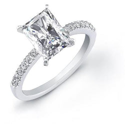 Radiant Cut 2.50 Carats Real Diamond Engagement Ring White Gold 14K