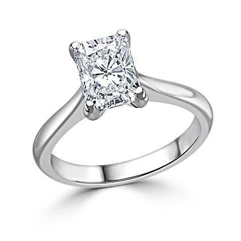 Radiant Cut 2.75 Ct Solitaire Real Diamond Anniversary Ring White Gold 14K