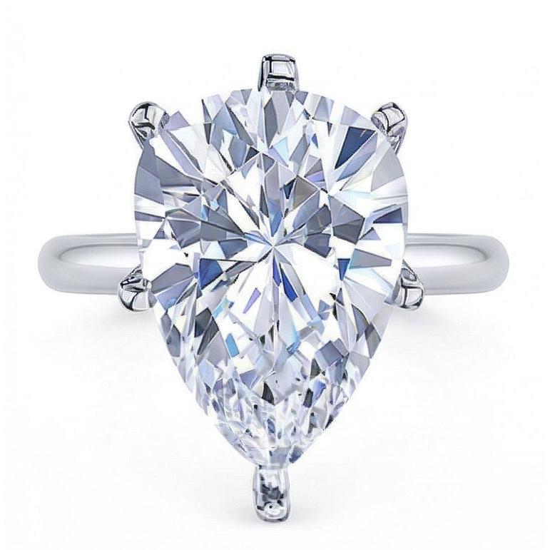 Real 2.50 Carat Solitaire Pear Cut Natural Earth Mined Diamond ( Not Lab Grown )  Engagement Ring