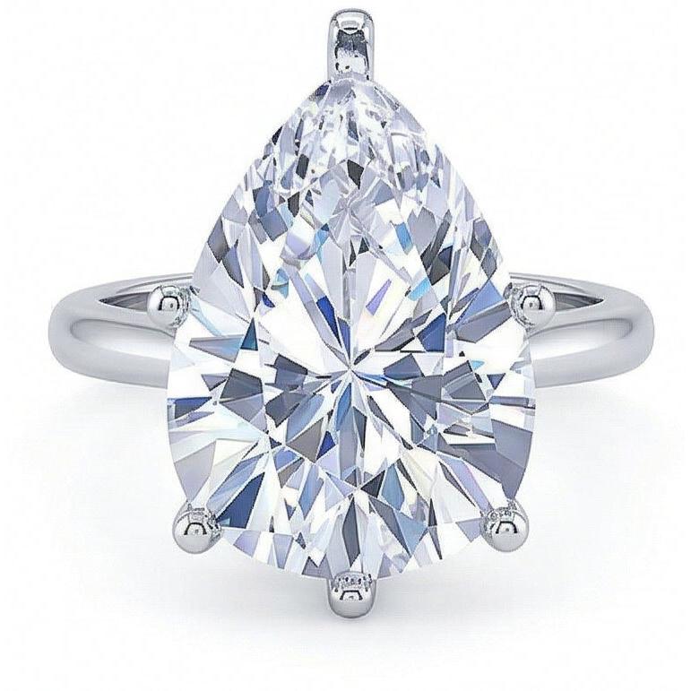 Real 2.50 Carat Solitaire Pear Cut Natural Earth Mined Diamond ( Not Lab Grown )  Engagement Ring