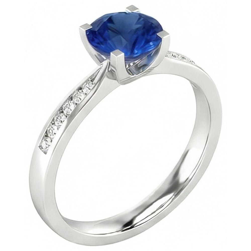 Real 2 Carat Sapphire Engagement Ring