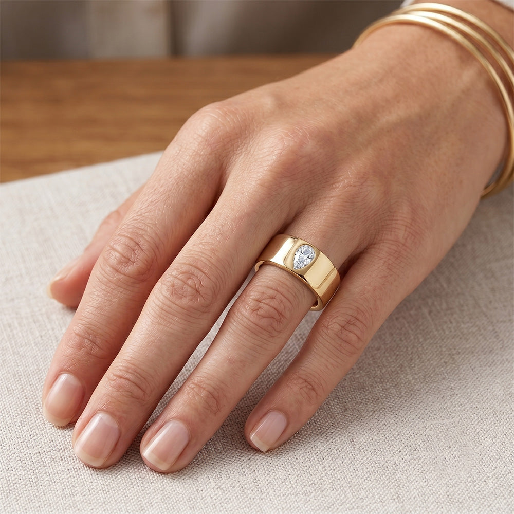 Real Fine Diamond Single Stone Ring – 14K Yellow Gold 0.75 ct