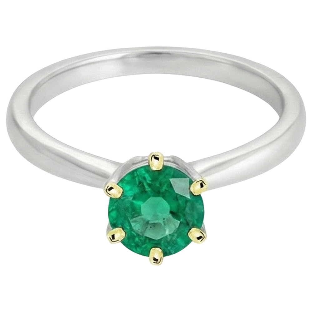 High-End Colombian Emerald Precious Stone Ring 2 ct – front view