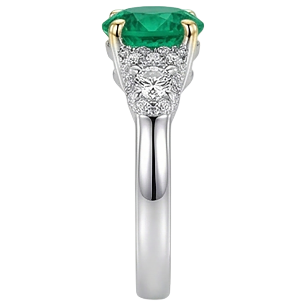 Real Emerald Gemstone Ring – profile view