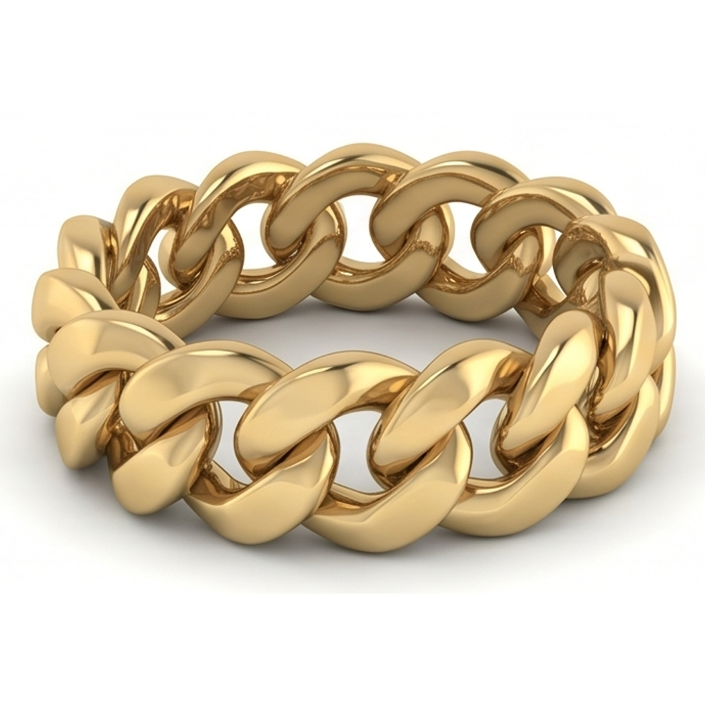 Real Men's Band Miami Cuban Yellow Gold