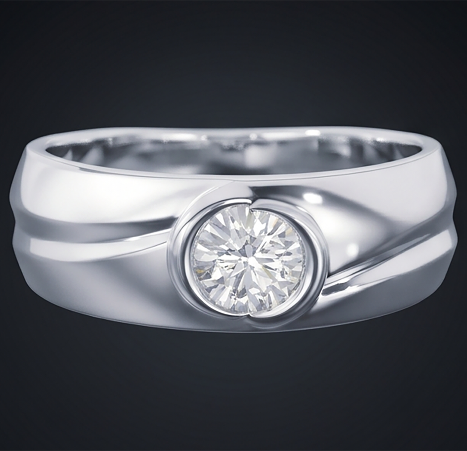 Real Oval Natural Earth Mined Diamond ( Not Lab Grown ) Ring Mens Jewelry Bezel