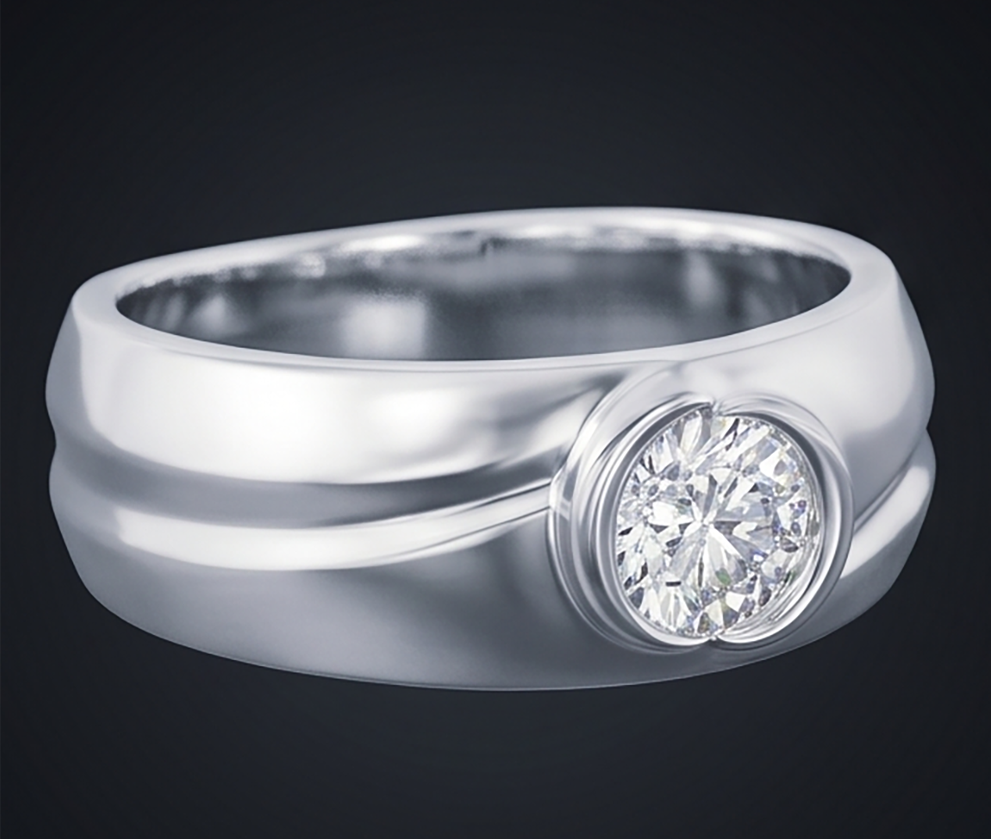 Real Oval Natural Earth Mined Diamond ( Not Lab Grown ) Ring Mens Jewelry Bezel
