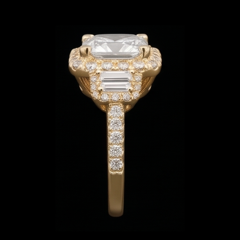 Real Radiant Cut Engagement Ring 3 Carat Natural Earth Mined Diamond ( Not Lab Grown ) s Fancy Ring White Gold 14K